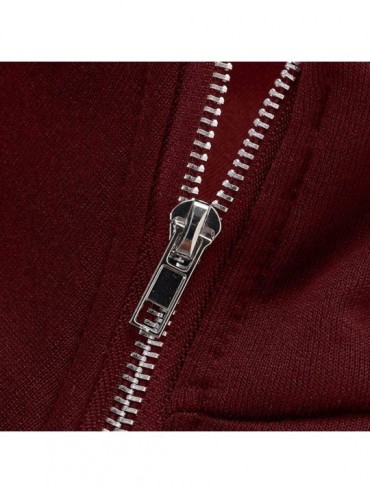 Thermal Underwear Women Casual Solid Blouse Long Sleeve Pullover Turtleneck Zipper Sweatshirt Tops - Winered - CW193ORZXUR $3...