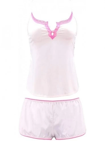 Sets Women Sexy Camisole Tank Top and Shorts Lingerie Sleepwear Set - Lt Pink- Dk Gray(set 2 Pack) - C618SLX4OZ9 $29.00
