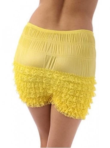 Panties Womens Sexy Ruffle Panties Tanga Dance Bloomers Sissy Booty Shorts - Yellow - C5110GM364V $33.76
