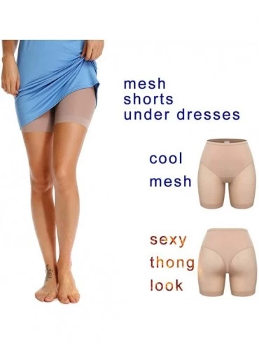 Shapewear Anti Chafing Shorts for Women High Waist Smooth Slip Short Panties Mesh Skimmies Under Dress - Beige - C418WM9XT6W ...