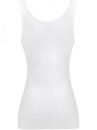 Shapewear Women's Tummy Control Shapewear Tank Tops - Seamless Body Shaper Compression Top - White - CL18U0ODCOT $16.89