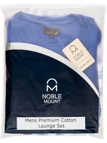 Sleep Sets Mens Premium Cotton Lounge Set - Military Olive Plaid - CR11ONRQ6BP $29.97