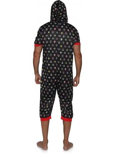 Sleep Sets Men's Super Mario Power Ups Cropped Leg One Piece Pajama - CR18KNZ58ZI $25.70