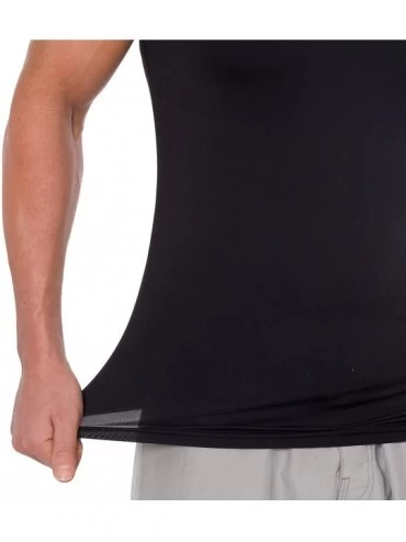 Shapewear 2 Pack Mens Slimming Light Compression V-Neck Body Shaper T-Shirt - Black - CO18EXEYHGA $9.66