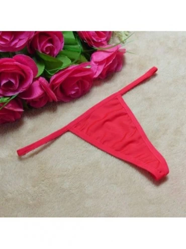 Shapewear Women's Clothing- Cotton G-String- Women Panties Simple Thongs Lightweight G-StringT-Back Classic Solid Color - Red...