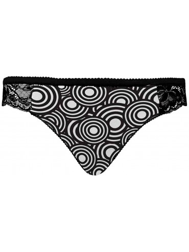 Thermal Underwear Women Lace Underwear Low Waist Brief Soft Panties Monochrome Circle - Multi 1 - CG19E7D9UO5 $50.39