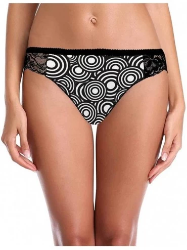 Thermal Underwear Women Lace Underwear Low Waist Brief Soft Panties Monochrome Circle - Multi 1 - CG19E7D9UO5 $23.21