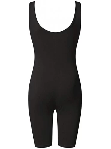 Thermal Underwear Casual Women Solid Sleeveless Short Playsuit Romper Sports Pants Yoga Clothing - Black - C31908N9L6K $20.63