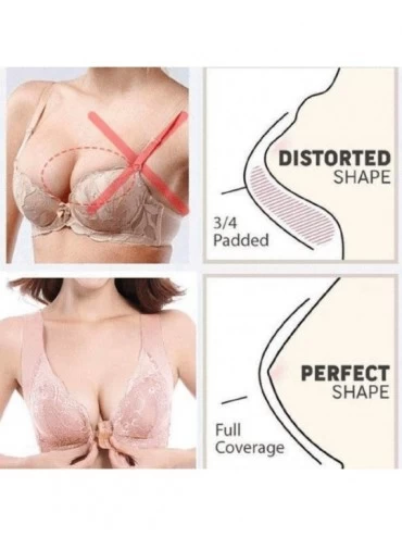 Bras Front Cross Breathable Silk Bra Solid Color Curved Gathered Bra - G2-pink - CN193N9TDTS $16.19