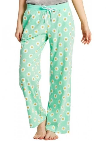Bottoms Women's Daisy Polka Dot Snuggle Up Sleep Pant- Spearmint Green - CK19D34XS6Z $71.82