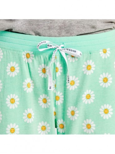 Bottoms Women's Daisy Polka Dot Snuggle Up Sleep Pant- Spearmint Green - CK19D34XS6Z $78.52