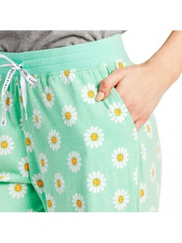 Bottoms Women's Daisy Polka Dot Snuggle Up Sleep Pant- Spearmint Green - CK19D34XS6Z $78.52