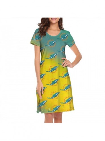 Nightgowns & Sleepshirts Sleep Shirts for Women Girls- Sleepwear Nightgowns Sleep Tee Print Sleep Dress - CS19CK4R2YU $60.91