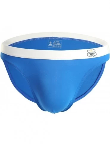 Briefs Men's Seamless Front Pouch Briefs Sexy Low Rise Bulge Bikini Underwear - Blue - CM12IACYRFT $8.02