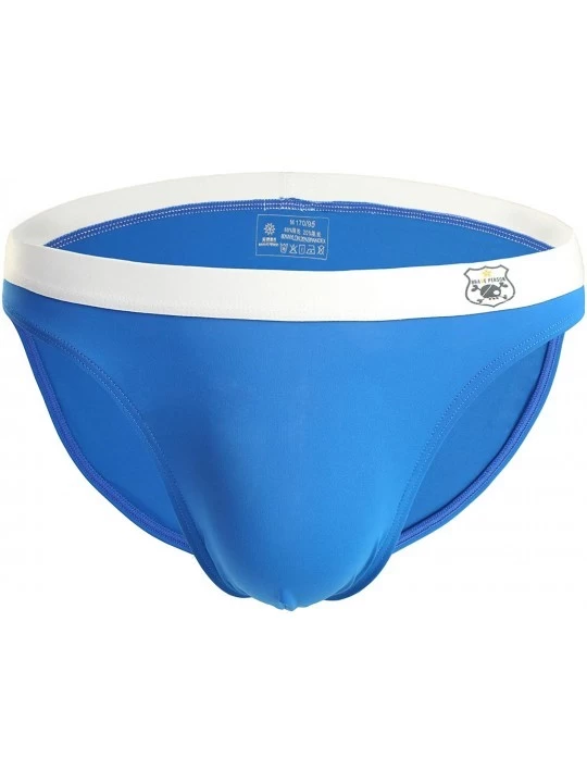 Briefs Men's Seamless Front Pouch Briefs Sexy Low Rise Bulge Bikini Underwear - Blue - CM12IACYRFT $8.02