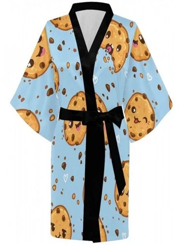 Robes Custom Gentleman Llama Animal Wildlife Women Kimono Robes Beach Cover Up for Parties Wedding (XS-2XL) - Multi 3 - C6194...