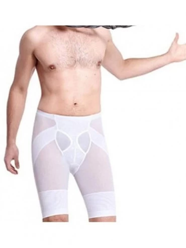 Shapewear Men's Shapewear Waist Tummy Abdomen Leg Control Shorts Slimming Body Shaper Underwear Boxer Brief - White - CY19E79...