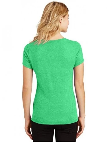 Tops Ladies Plowed by A Pro Sleep with A Farmer Triblend V-Neck - Green Frost - CO18YCW4XYU $13.53