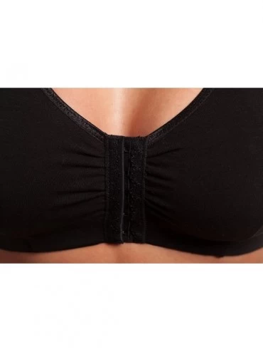 Bras Undercover Women's Cotton Front Fastening Bra - Black - CR11EN37811 $10.95