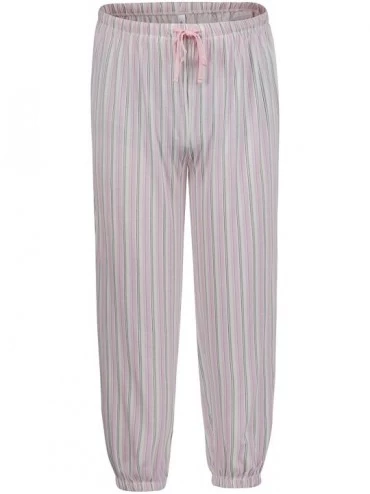 Bottoms Womens Sleepwear Soft Printed Comfort Fit Long Pajama Pants with Drawcord - Pink - CJ187EE9M7I $26.20