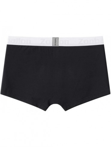 Boxer Briefs Mens Underwear Boxer Briefs Open Fly Short Leg Soft Bamboo Fiber - 1 Pack Black-01 (Open Fly) - CT18ZR782A4 $20.63