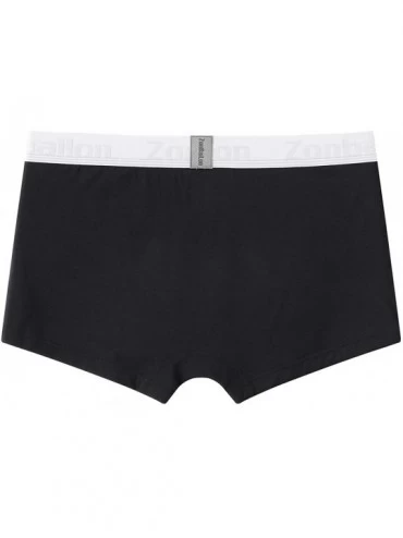 Boxer Briefs Mens Underwear Boxer Briefs Open Fly Short Leg Soft Bamboo Fiber - 1 Pack Black-01 (Open Fly) - CT18ZR782A4 $19.34