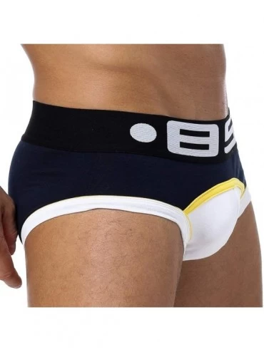 Briefs Men's 4 Pack Cotton Underwear Soft Lightweight Breathable Pouch Briefs - 2*black-2*navy - CY18Z72XYOR $23.00