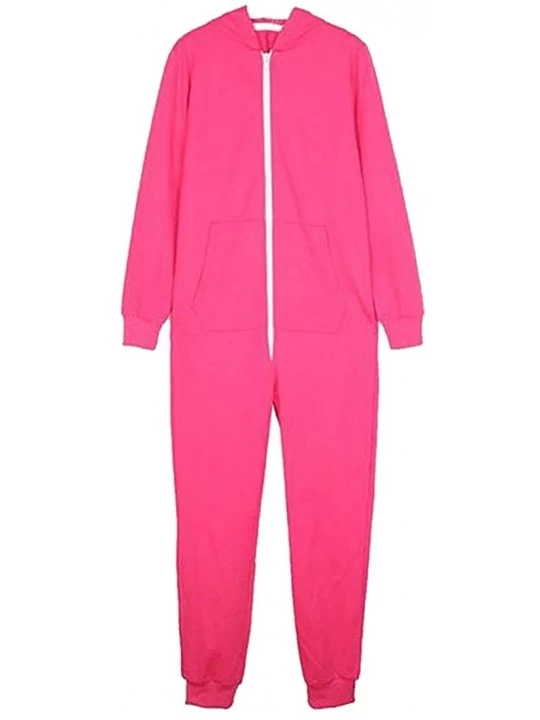 Onesies Long Sleeve Onesie Pyjamas All in One Zip Tracksuit Playsuit for Women - Red - CJ18LXY50UO $47.47
