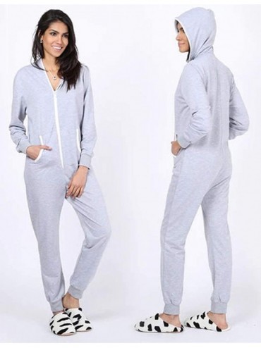 Onesies Long Sleeve Onesie Pyjamas All in One Zip Tracksuit Playsuit for Women - Red - CJ18LXY50UO $83.54