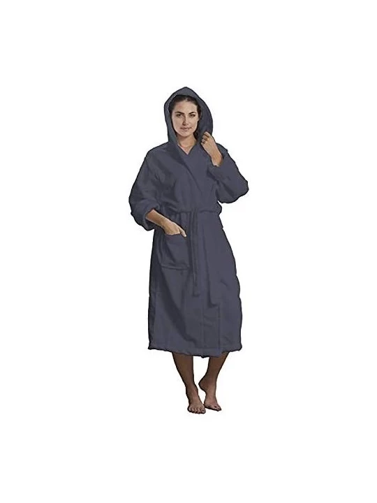 Robes Mens Robes Bathrobes- One Size- Charcoal Robe - Charcoal - C11291M5FQD $31.68