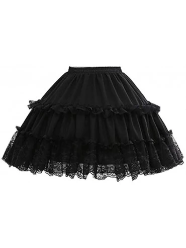 Slips Women's Lolita Chiffon Petticoat Bustle Adjustable Pannier Underskirt - White - C11939ZK8CE $38.24