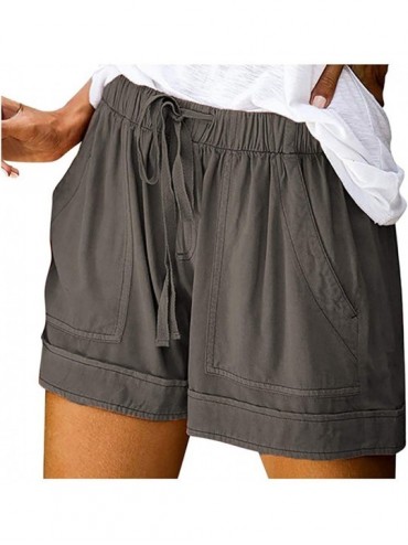 Sets Summer Casual Loose Comfy Shorts for Women - B Dark Gray - C5199L5IUOQ $28.64