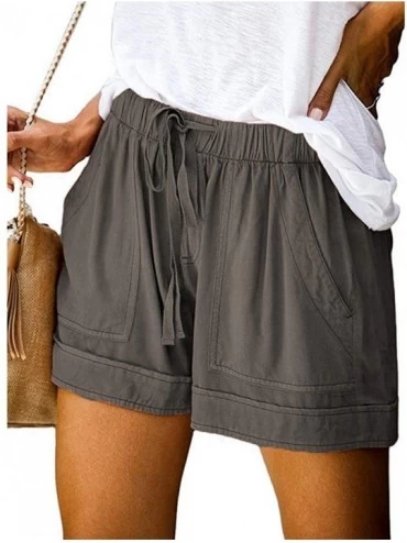 Sets Summer Casual Loose Comfy Shorts for Women - B Dark Gray - C5199L5IUOQ $13.08