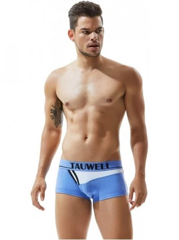 Boxer Briefs Mens Low Rise Sexy Trunk Boxer Brief Short Pants Underwear - 7201 Sky Blue - C718HMZWXS6 $17.68