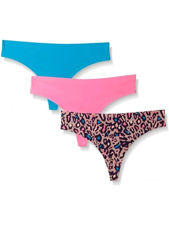 Panties Intimates Women's Skinz Thong 3 Pack - Neon Beach/Wave/Coconut Leopard - CM120NN6DDX $21.43