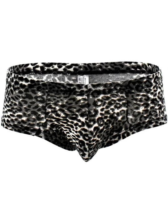 Briefs Men's Underwear- Leopard Print G-Strings Thongs Briefs - Color13 Black - CJ186TEWQGQ $9.06