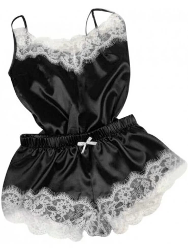 Nightgowns & Sleepshirts 2PC Lingerie Women Sexy Nightdress Nightgown Sleepwear Underwear Set - White - C818AI3LZ22 $9.96