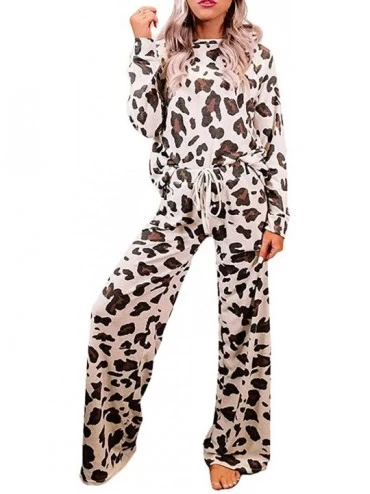 Sets Women Long Sleeve Tie Dye Pajamas Set with Pants Loungewear - Brown - C119DAIZ887 $27.80