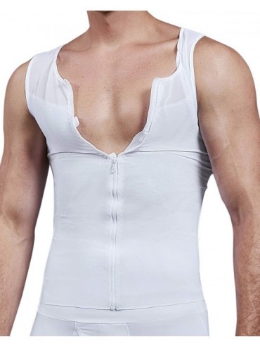 Undershirts Men Power Net Body Shaper Slimming Vest Chest Compression Shirt Tight Undershirt to Hide Gynecomastia Moobs Tank ...