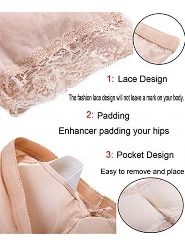 Shapewear Lace Butt Lifter Padded Panties for Women Tummy Control Shapewear Panty Boyshort Underwear - Beige With Lace - C118...