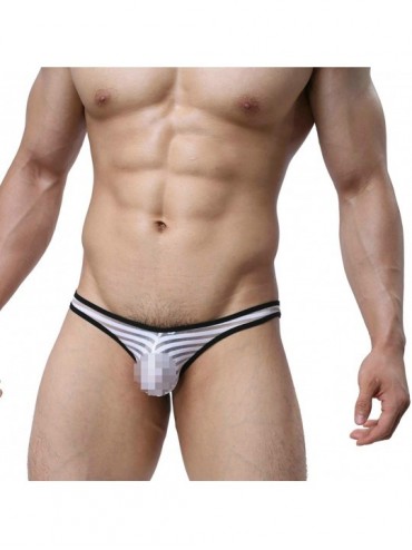 G-Strings & Thongs UltraHot Men's Thong Men's G-String Comfort Thong Low Raise Underwear Honey Bubble - White - CG187Q7N5HM $...
