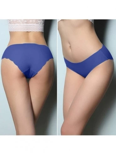 Panties Women's Invisible Seamless Mid-Rise Panties No Show Laser Cut Hipster Brief Underwear - Blue - C3193QE82IO $8.93