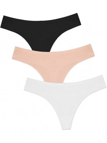 Panties Sport Thongs Panties Women Low Rise Sexy G-String No Show Bonded Breathable Underwear (6 Pack&3 Pack&1 Pack) - 3 Pack...