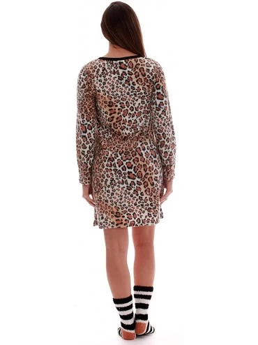 Sets Women's Ultra-Soft Sleep Shirt Nightgown with Matching Fuzzy Socks - Nightgown Leopard - CQ18EG2NXDR $19.66