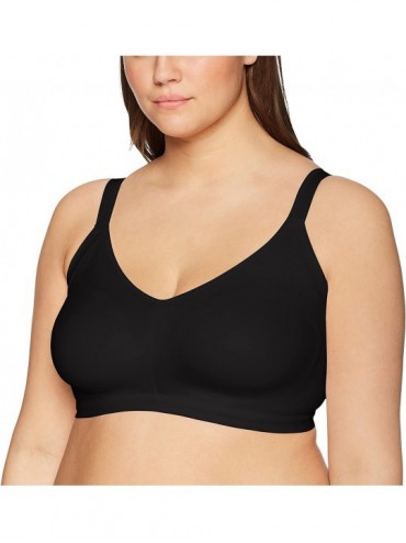 Bras Women's Plus-Size Simply Perfect Easy Sized No Bulge Wirefree Bra - Black - CG18SA4YA5T $32.01