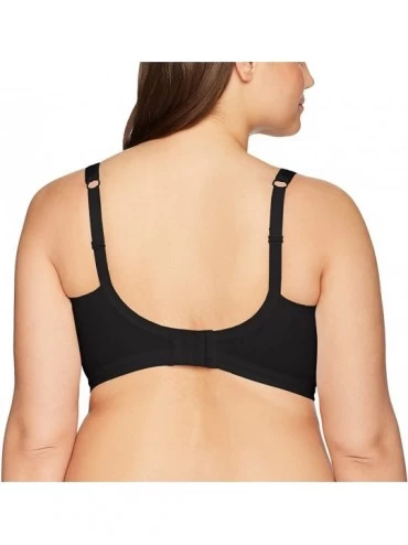 Bras Women's Plus-Size Simply Perfect Easy Sized No Bulge Wirefree Bra - Black - CG18SA4YA5T $12.97