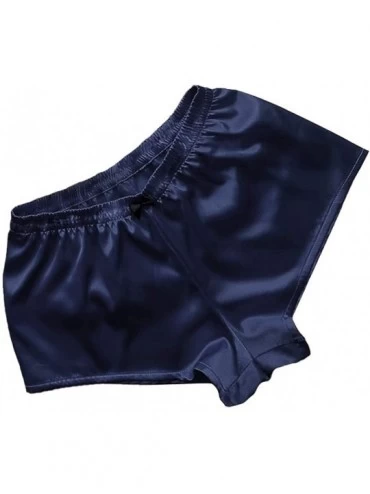 Sets 2020 Women Satin Lace V-Neck Lingerie Camisole Bowknot Shorts Set Sleepwear Pajamas - Navy - CJ193WUOARG $17.32