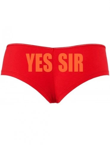 Panties Yes Sir Master Daddy DDLG Red Boyshort for Daddys Little Slut - Orange - CU18SOOKE5W $27.14