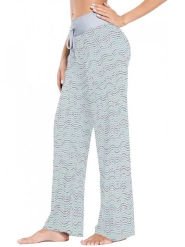 Bottoms Women Pajama Pants Sleepwear Comfy Casual Palazzo Lounge Pants Wide Leg - Color 15 - CK197QE5TCG $32.89
