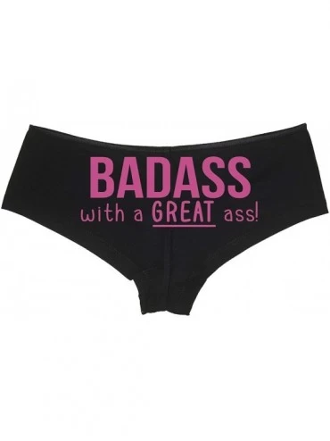 Panties Badass with A Great Ass Nice Booty Rude Flirty Black Boyshort - Raspberry - C218NUU03SQ $27.29